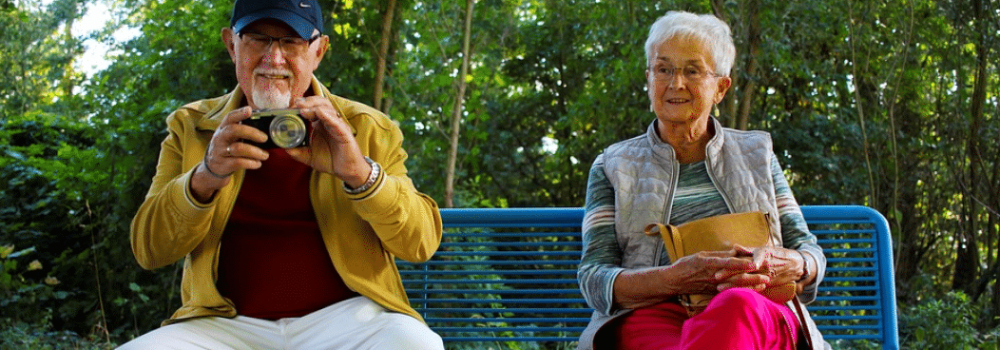 Elderly People sitting on a bench
