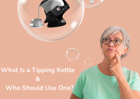 Woman thinking about the Uccello Tipping Kettle